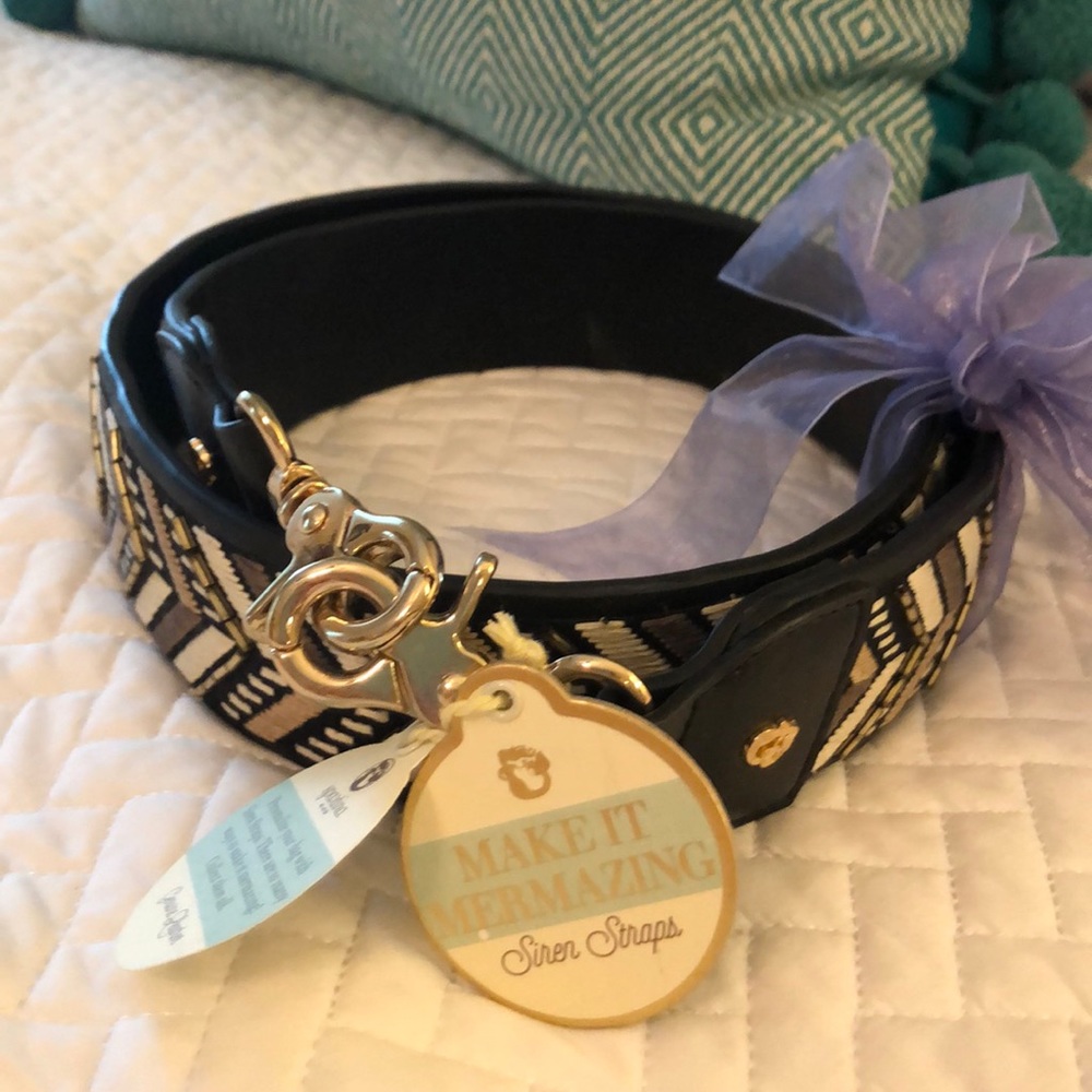 Spartina siren strap - beaded chevron - black/tan/neutral